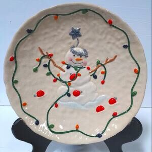 Snowman Christmas Winter Wonderland 9.5 serving plate